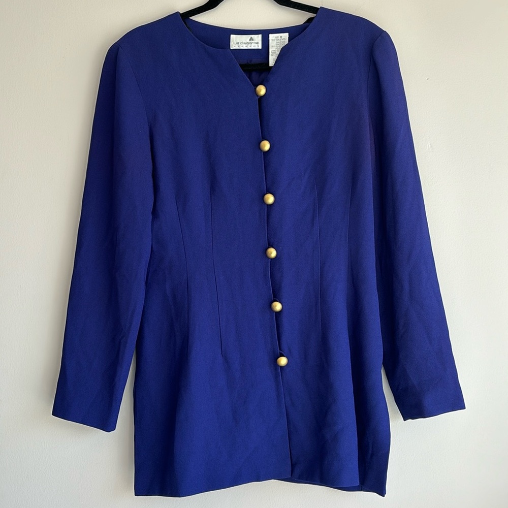 Liz Claiborne dresses - vintage jacket blazer  size 8 with golden buttons lined